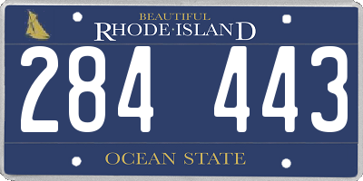 RI license plate 284443