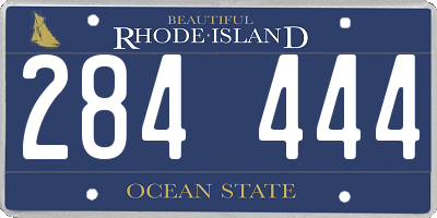 RI license plate 284444
