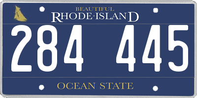 RI license plate 284445