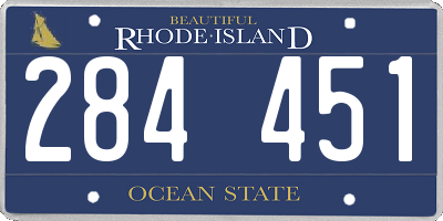 RI license plate 284451