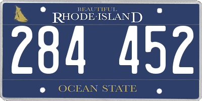 RI license plate 284452