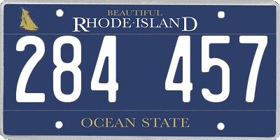 RI license plate 284457
