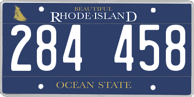 RI license plate 284458
