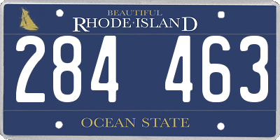 RI license plate 284463