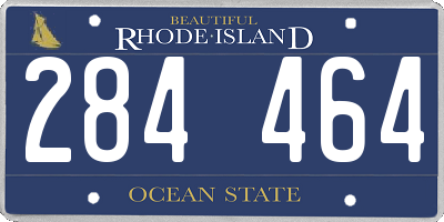 RI license plate 284464