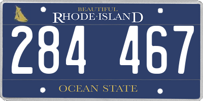 RI license plate 284467