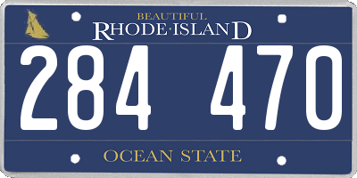 RI license plate 284470