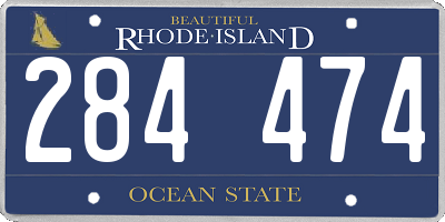 RI license plate 284474
