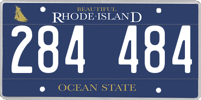 RI license plate 284484