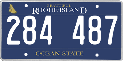 RI license plate 284487