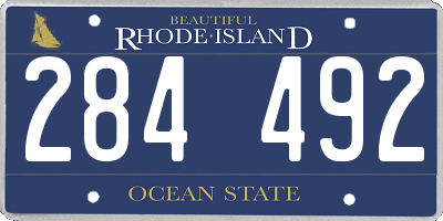 RI license plate 284492