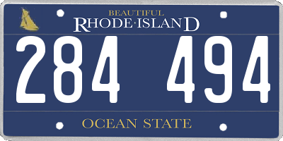 RI license plate 284494