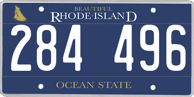 RI license plate 284496