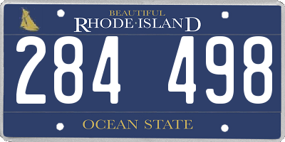 RI license plate 284498