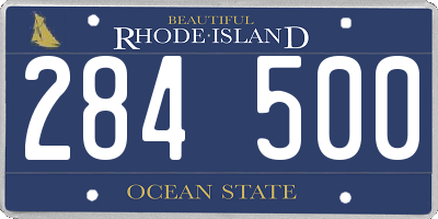 RI license plate 284500