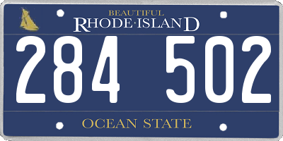 RI license plate 284502