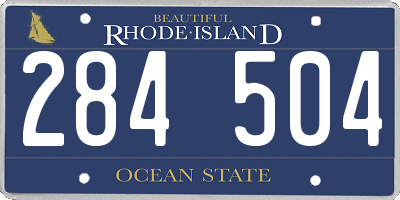 RI license plate 284504