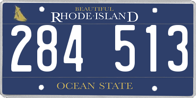 RI license plate 284513