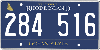 RI license plate 284516