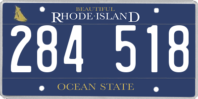 RI license plate 284518