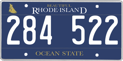 RI license plate 284522