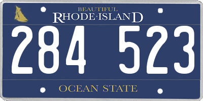 RI license plate 284523
