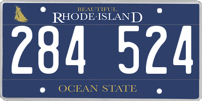 RI license plate 284524