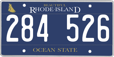 RI license plate 284526