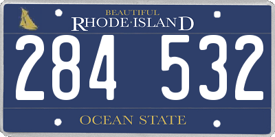 RI license plate 284532