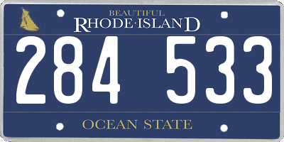 RI license plate 284533