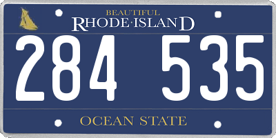 RI license plate 284535