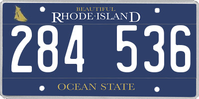 RI license plate 284536
