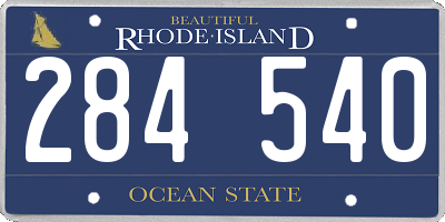 RI license plate 284540