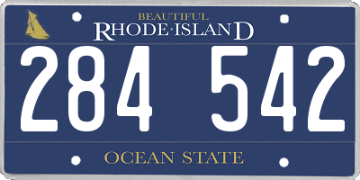 RI license plate 284542