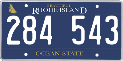 RI license plate 284543