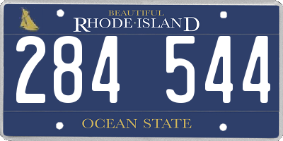 RI license plate 284544
