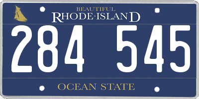 RI license plate 284545