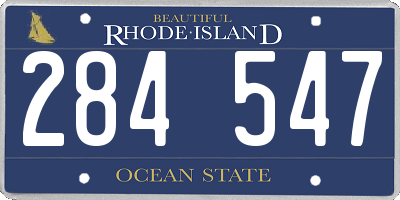 RI license plate 284547