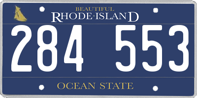 RI license plate 284553