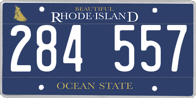 RI license plate 284557