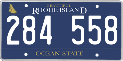 RI license plate 284558