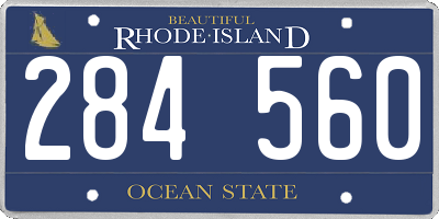 RI license plate 284560