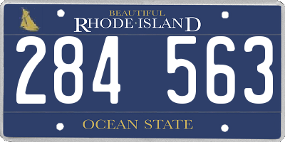 RI license plate 284563