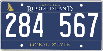 RI license plate 284567