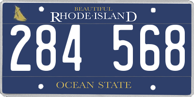 RI license plate 284568