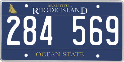 RI license plate 284569