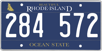 RI license plate 284572
