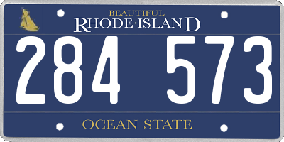RI license plate 284573