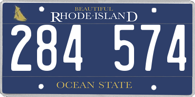 RI license plate 284574