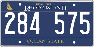 RI license plate 284575